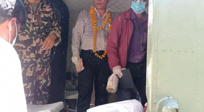 अग्नी पिडितलाई कर्णाली प्रदेश सरकार द्धारा राहत सामाग्री बितरण