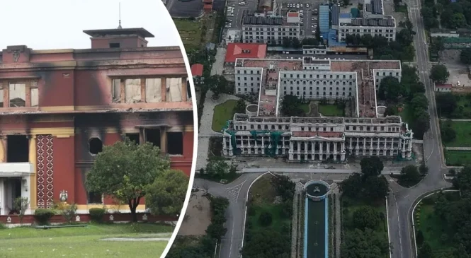 सिंहदरबारदेखि शीतल निवाससम्मका भग्नावशेष अझै उठेनन्